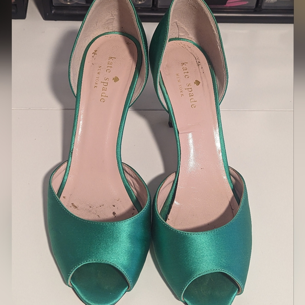 ✨Host Pick!✨Kate Spade Satin Peep Toe Stilleto Heels - Picture 4 of 14